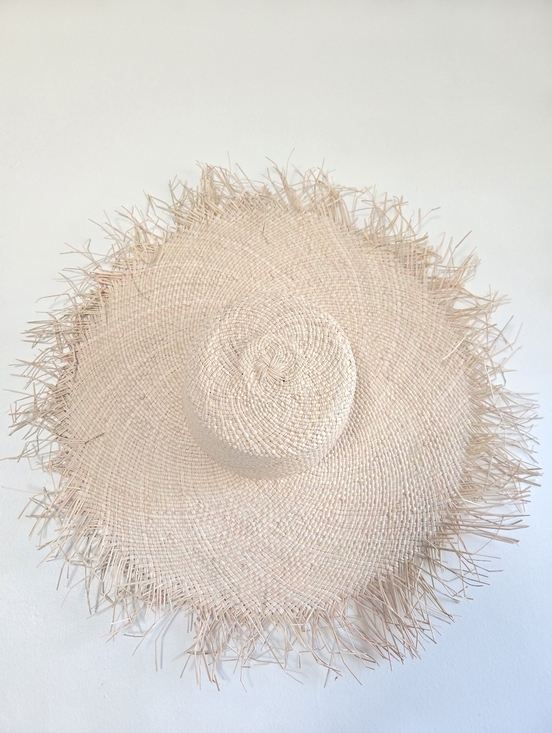 New Eugenia Kim Valentina Frayed Edge Palm Straw Adjustable Nude/Multi Sun Hat main image 5